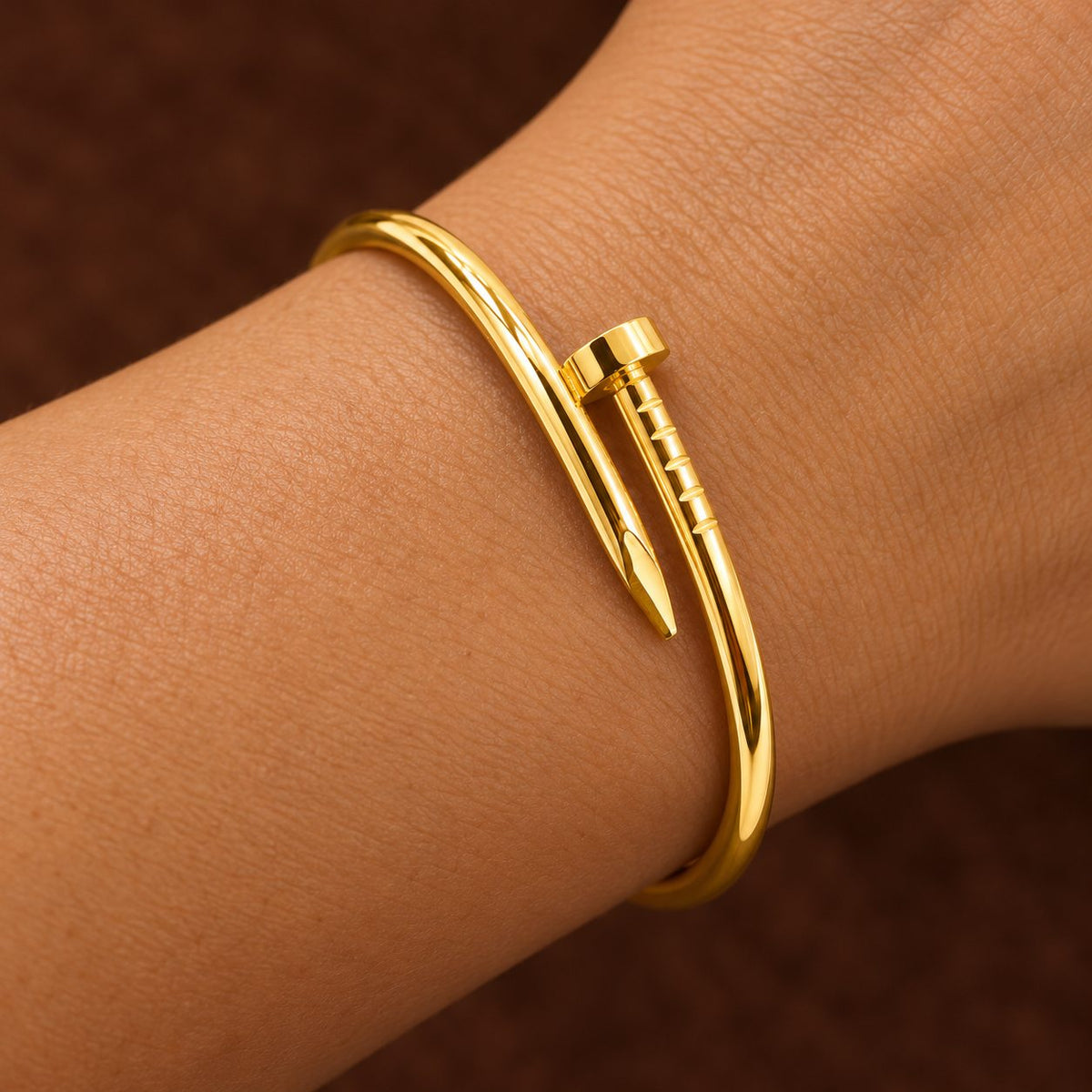 Golden Nail Bangle - Macro