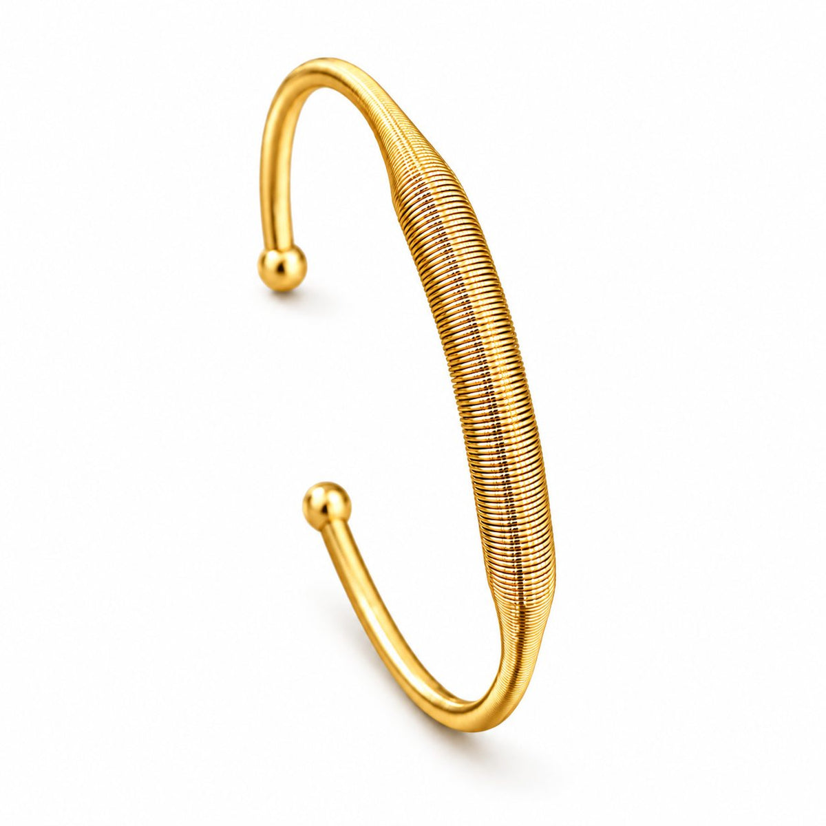 Golden Ribbed Spindle Cuff - Main