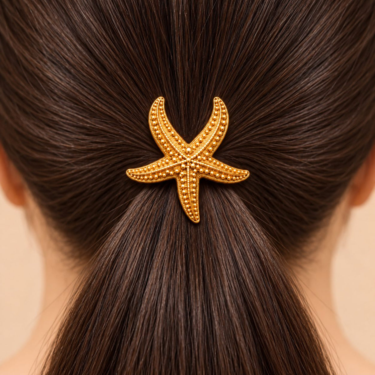 Golden Starfish Hair Tie - Macro