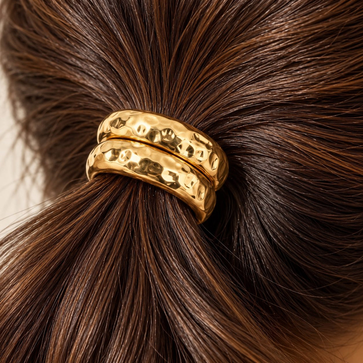 Hammered Double Band Hair Cuff - Macro