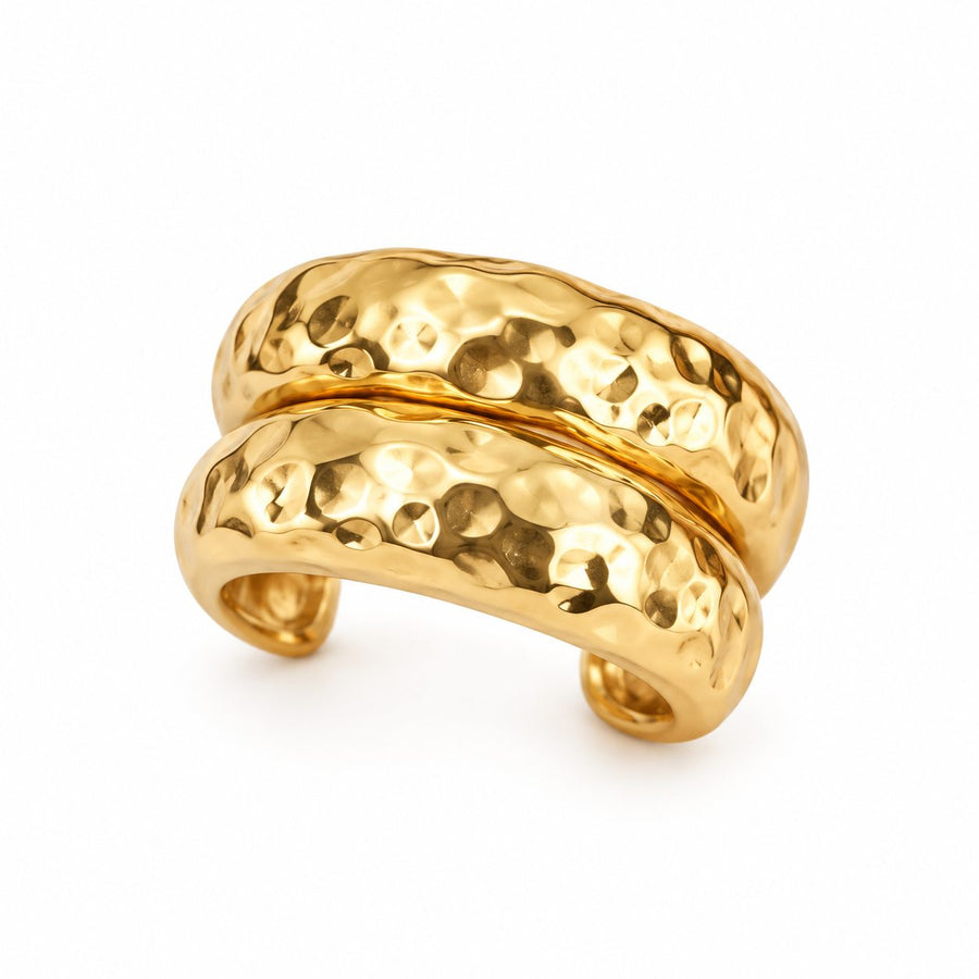 Hammered Double Band Hair Cuff - Main