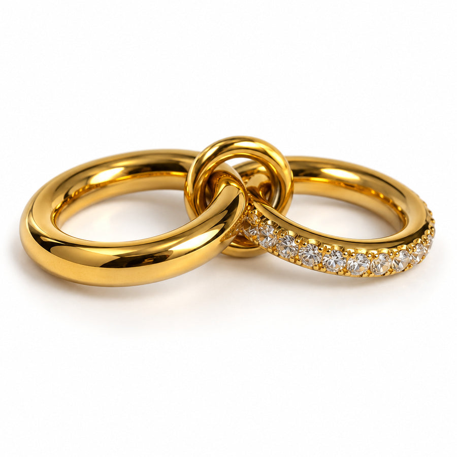 Interlocking Pavé Trio Ring product view