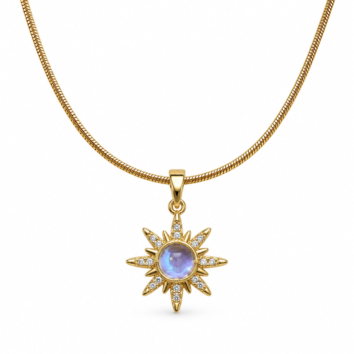Iridescent Sunburst Pendant Necklace product view
