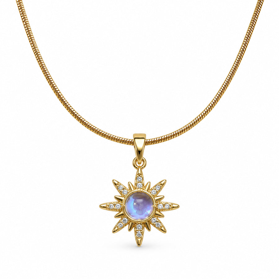 Iridescent Sunburst Pendant Necklace product view