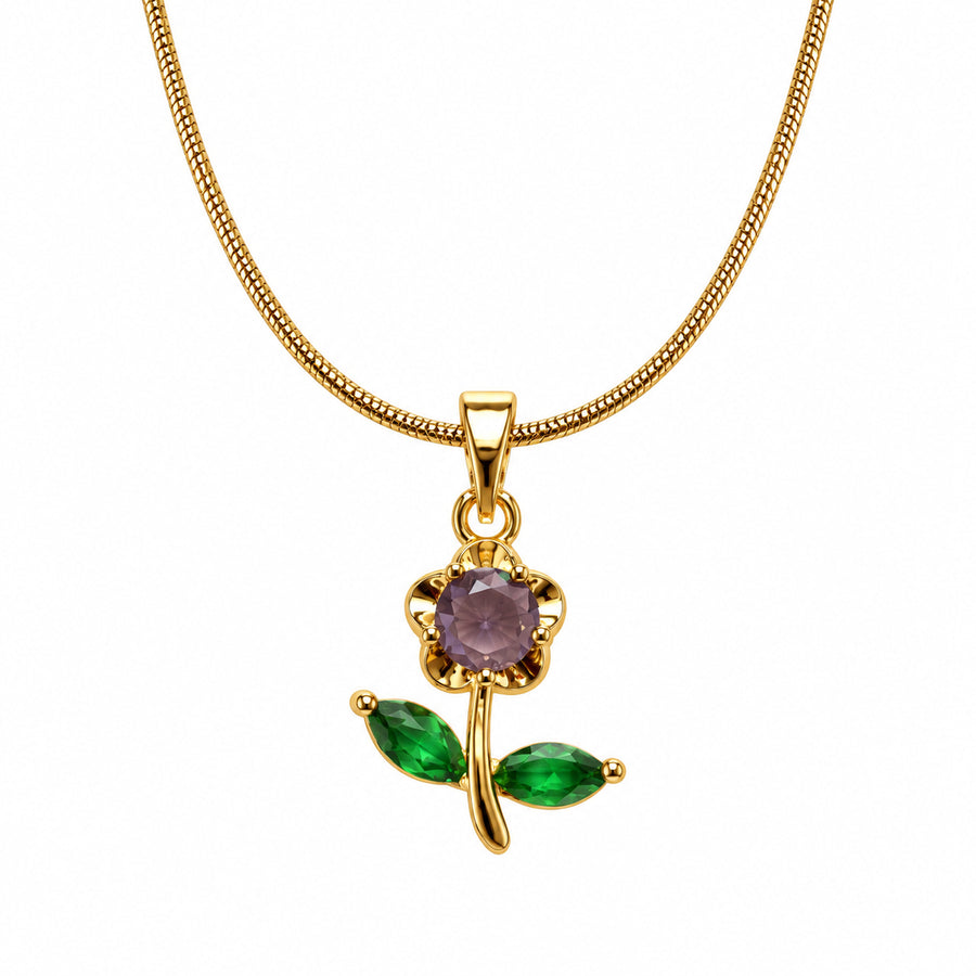 Lavender Blossom Pendant Necklace product view