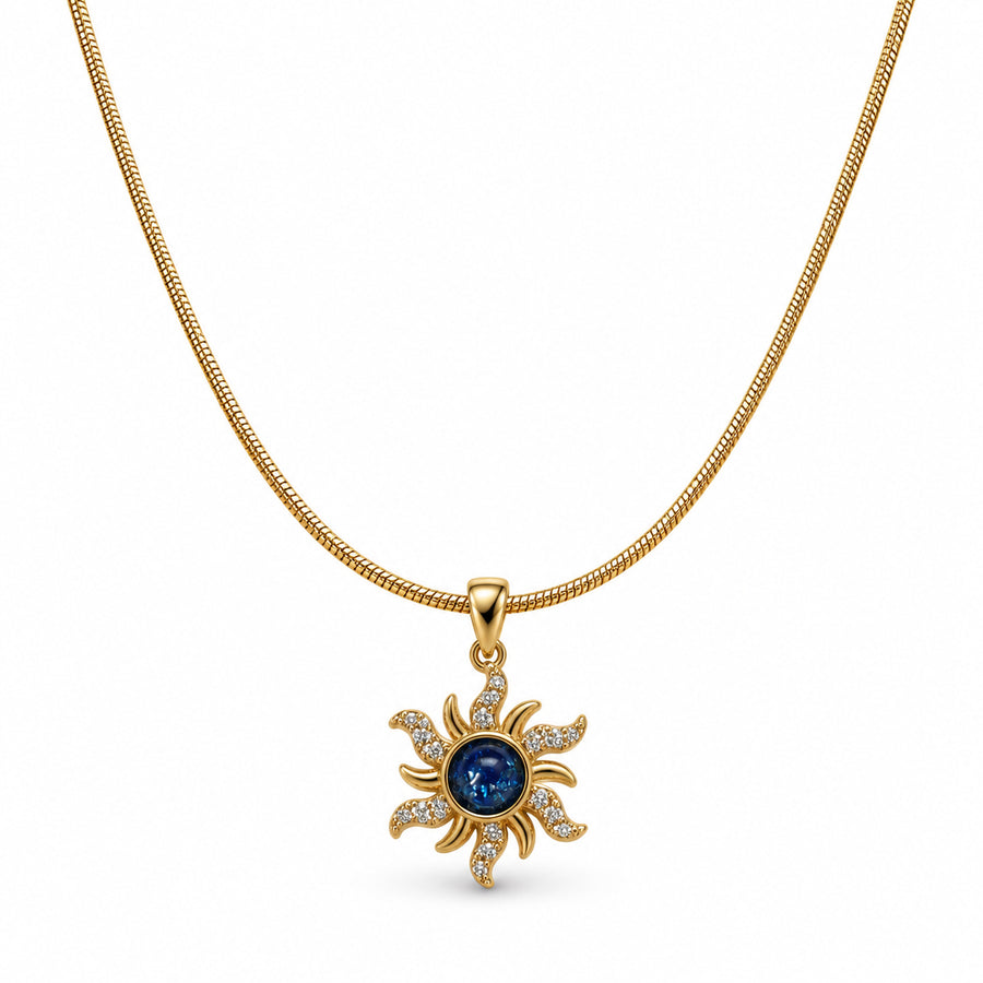 Midnight Blue Sun Pendant Necklace product view