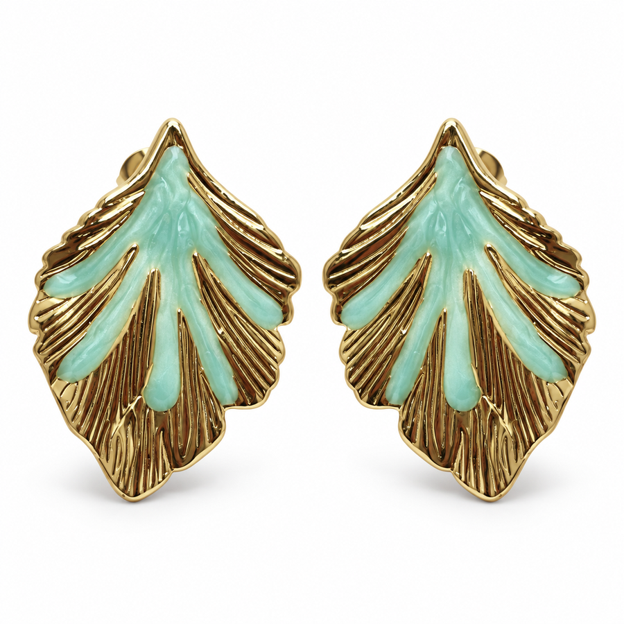 Mint Leaf Stud Earrings - Main