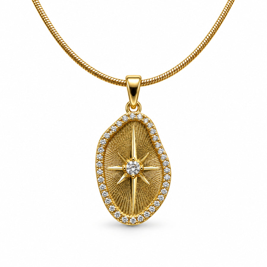 North Star Oval Medallion Necklace product view