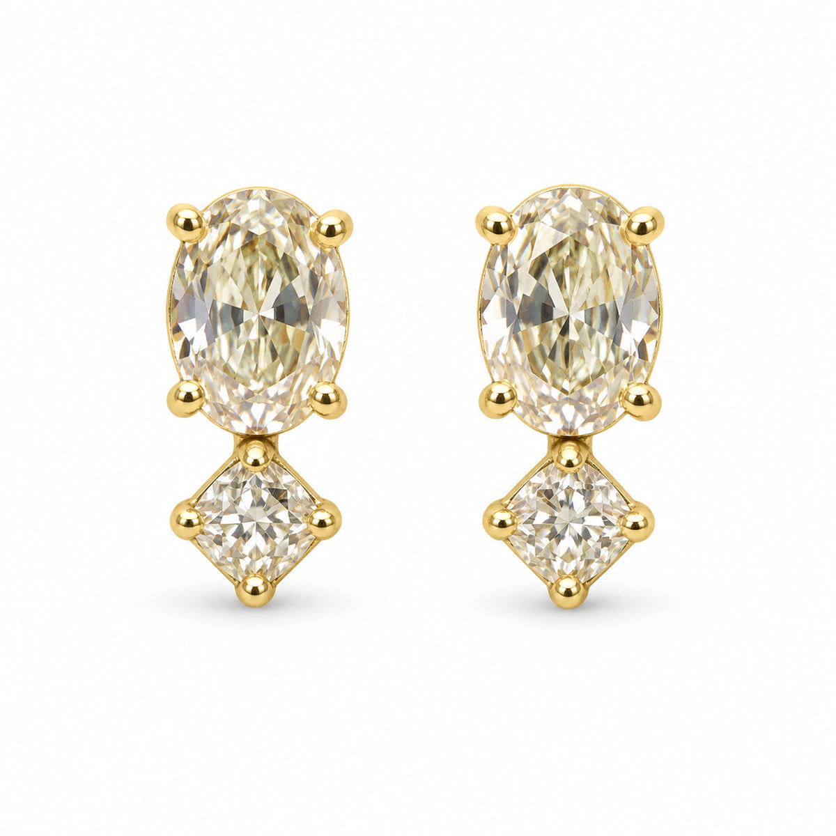 Oval Crystal Duo Drop Earrings product view
