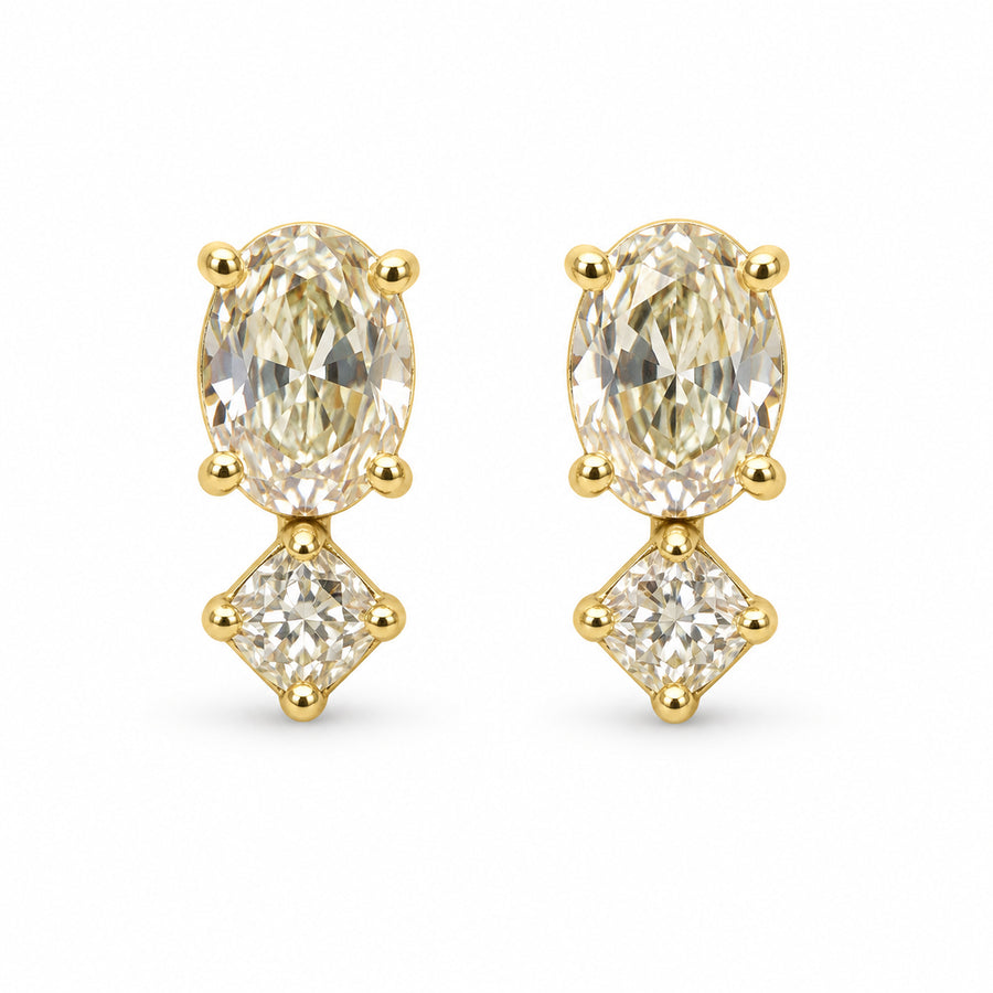 Oval Crystal Duo Drop Earrings product view