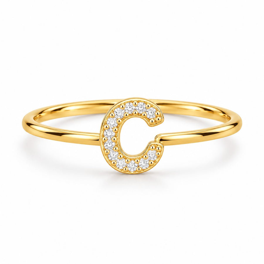 Pave Initial Ring