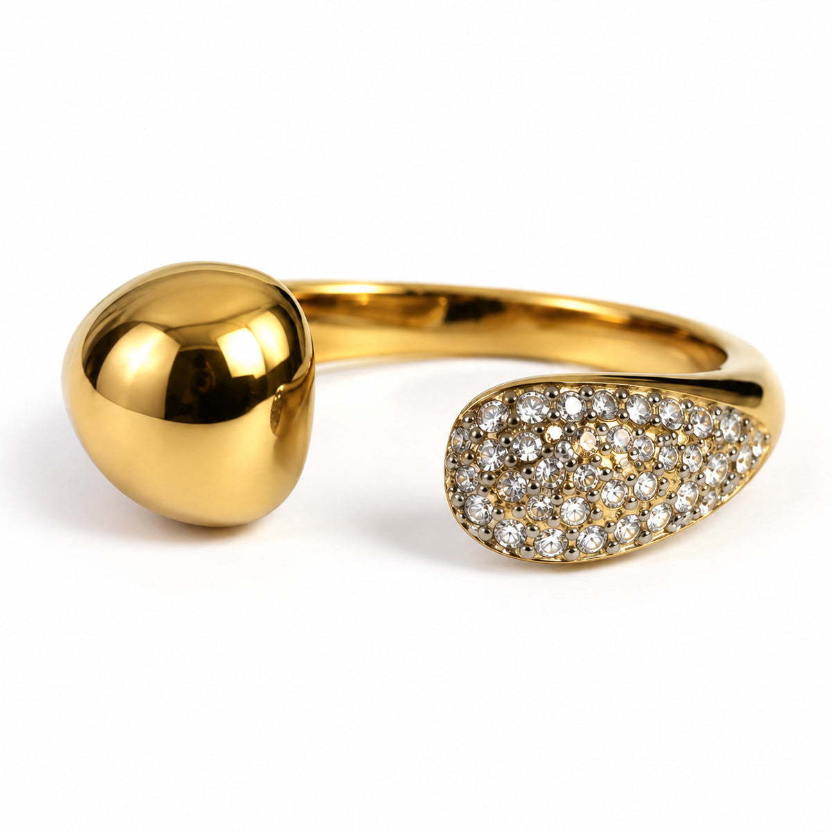 Pavé Sphere Open Ring detail view