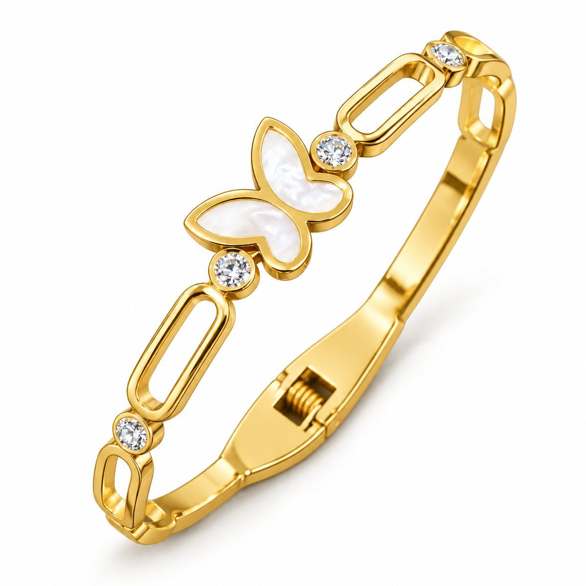 Pearl Butterfly Link Bangle - Main