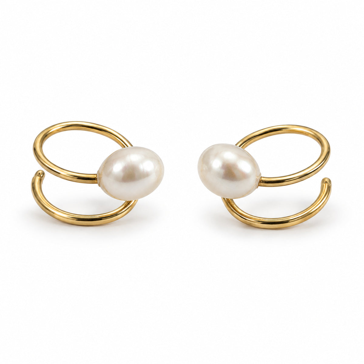 Pearl Orbit Stud Earrings