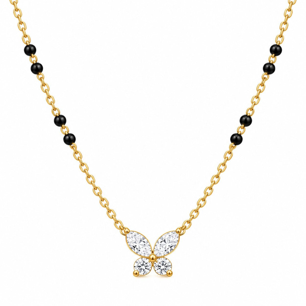 Petite Crystal Butterfly Mangalsutra - Main