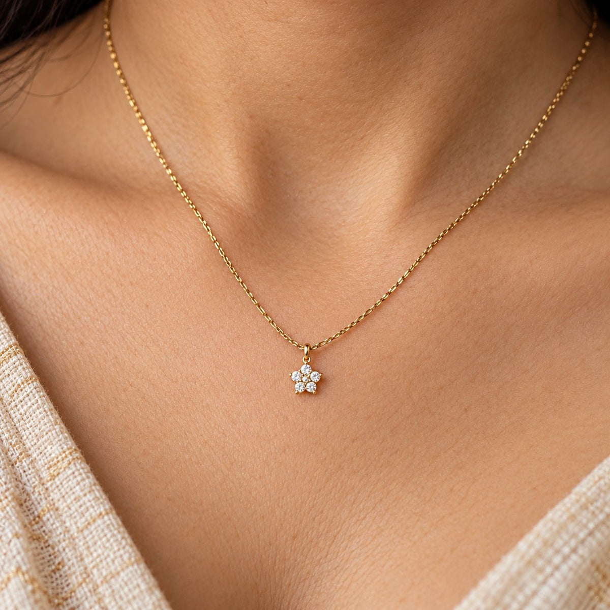 Petite Crystal Cluster Necklace - Macro