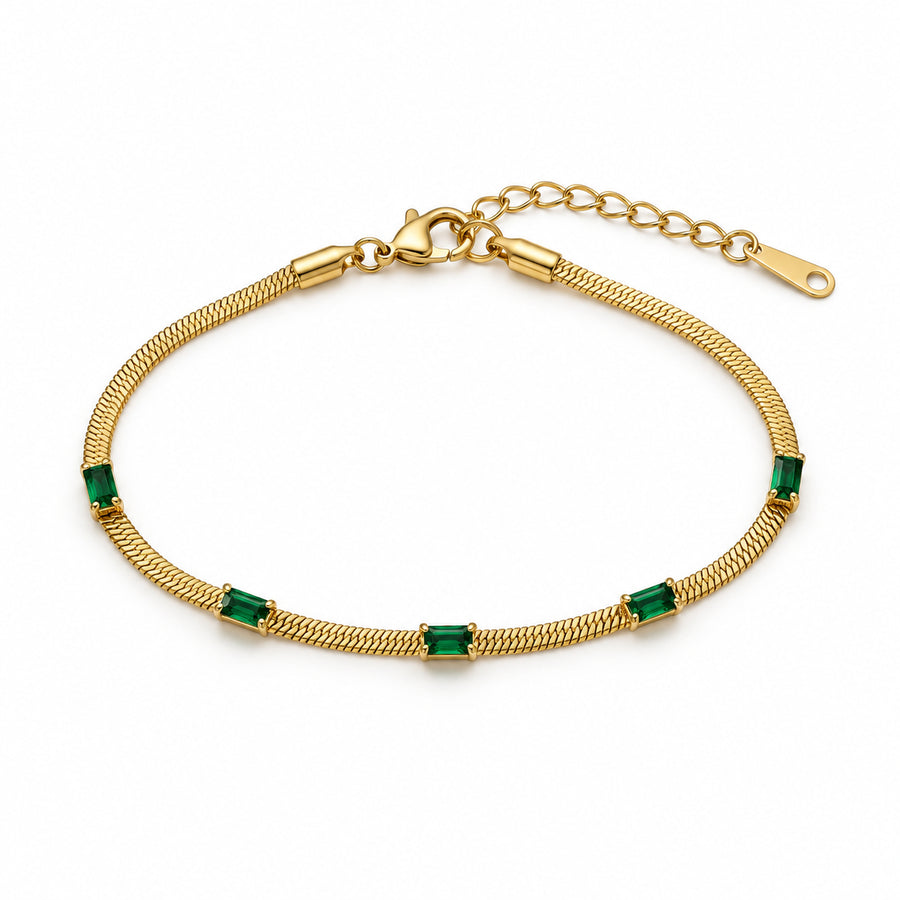 Emerald Station Snake Chain Bracelet