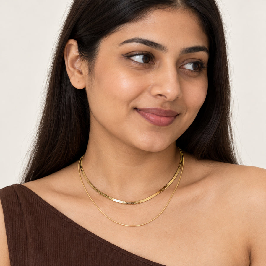 Gold Double Layer Necklace