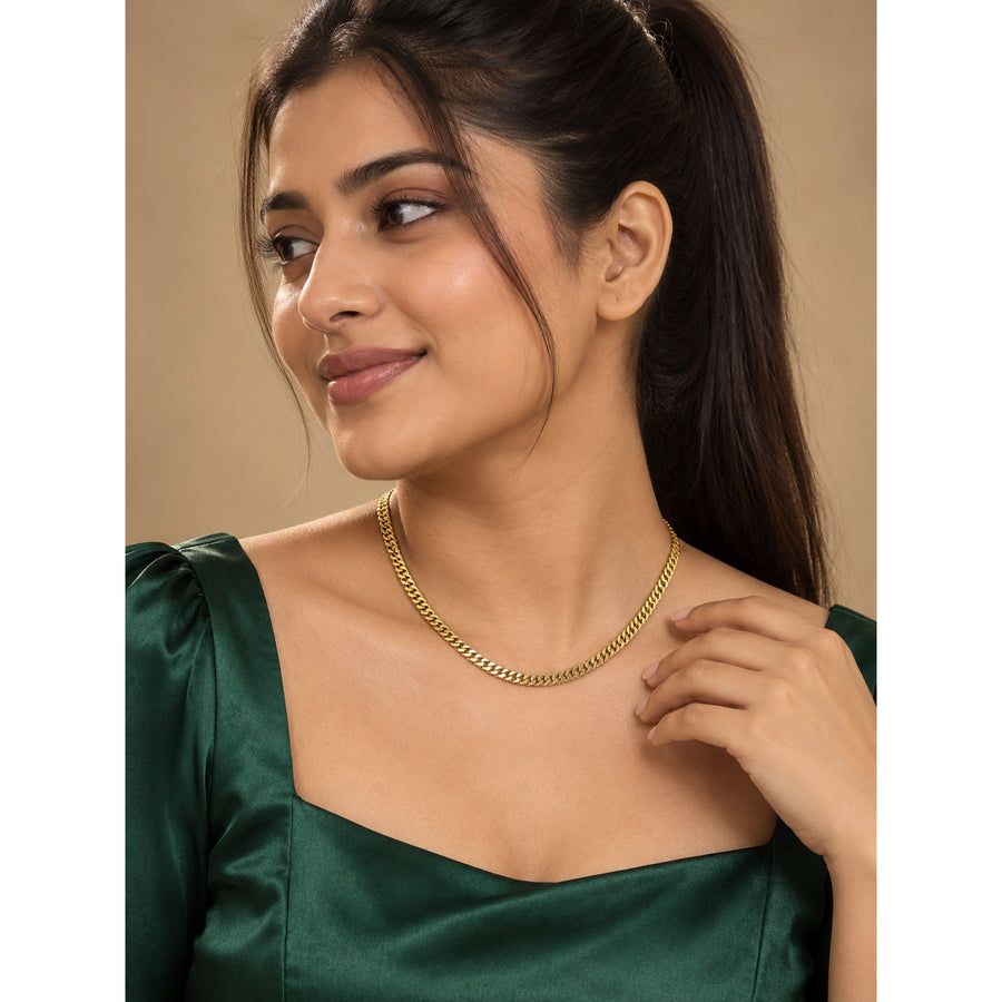 Gold Flat Link Necklace