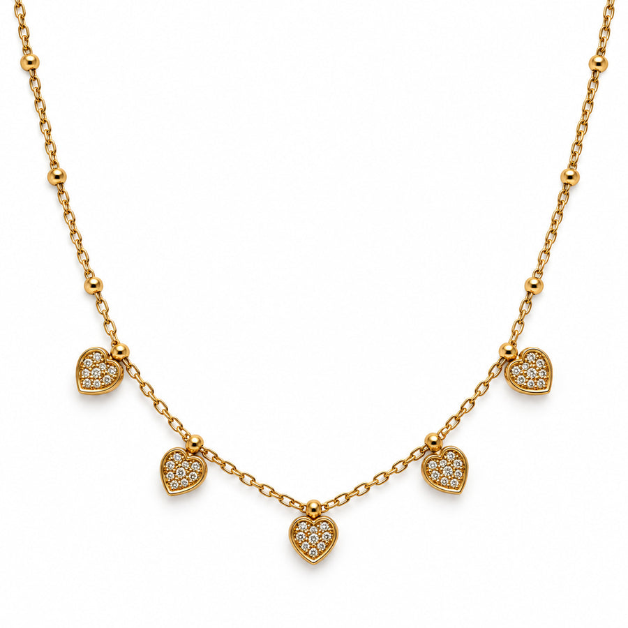 Petite Pave Heart Station Necklace product view