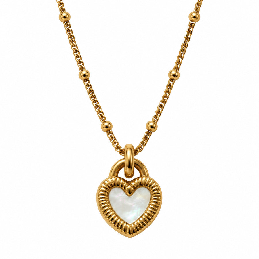 2 in 1 Reversible Black & White Heart Pendant  Necklace