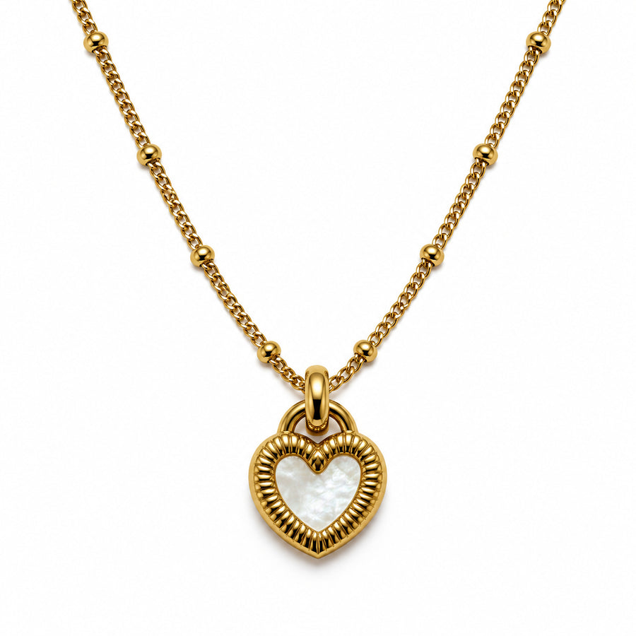 2 in 1 Reversible Black & White Heart Pendant  Necklace