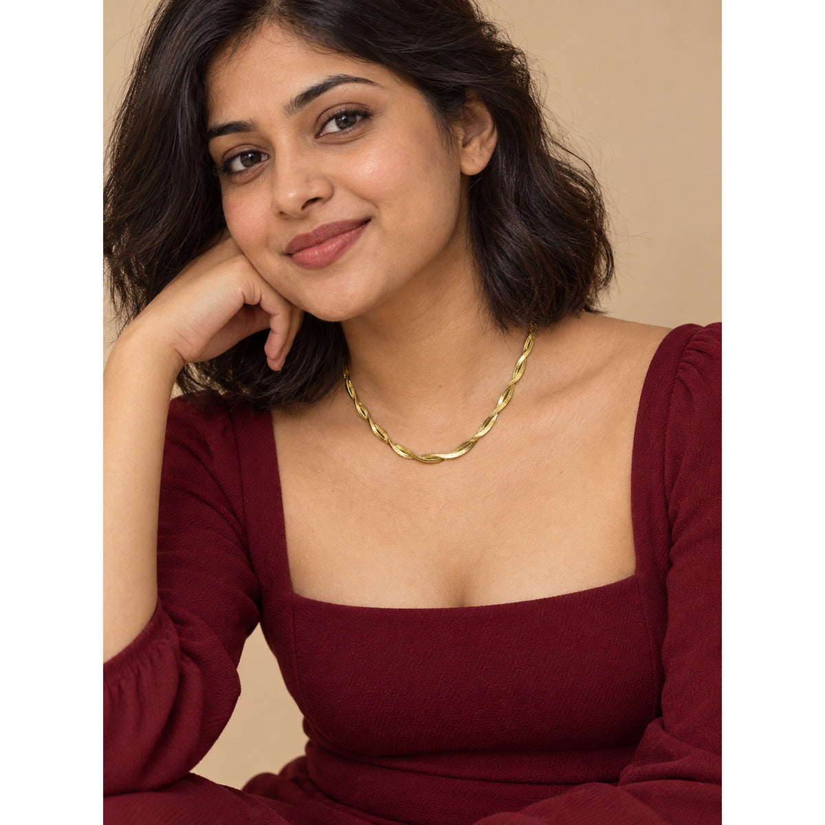 Sculpted Twist Chain Necklace