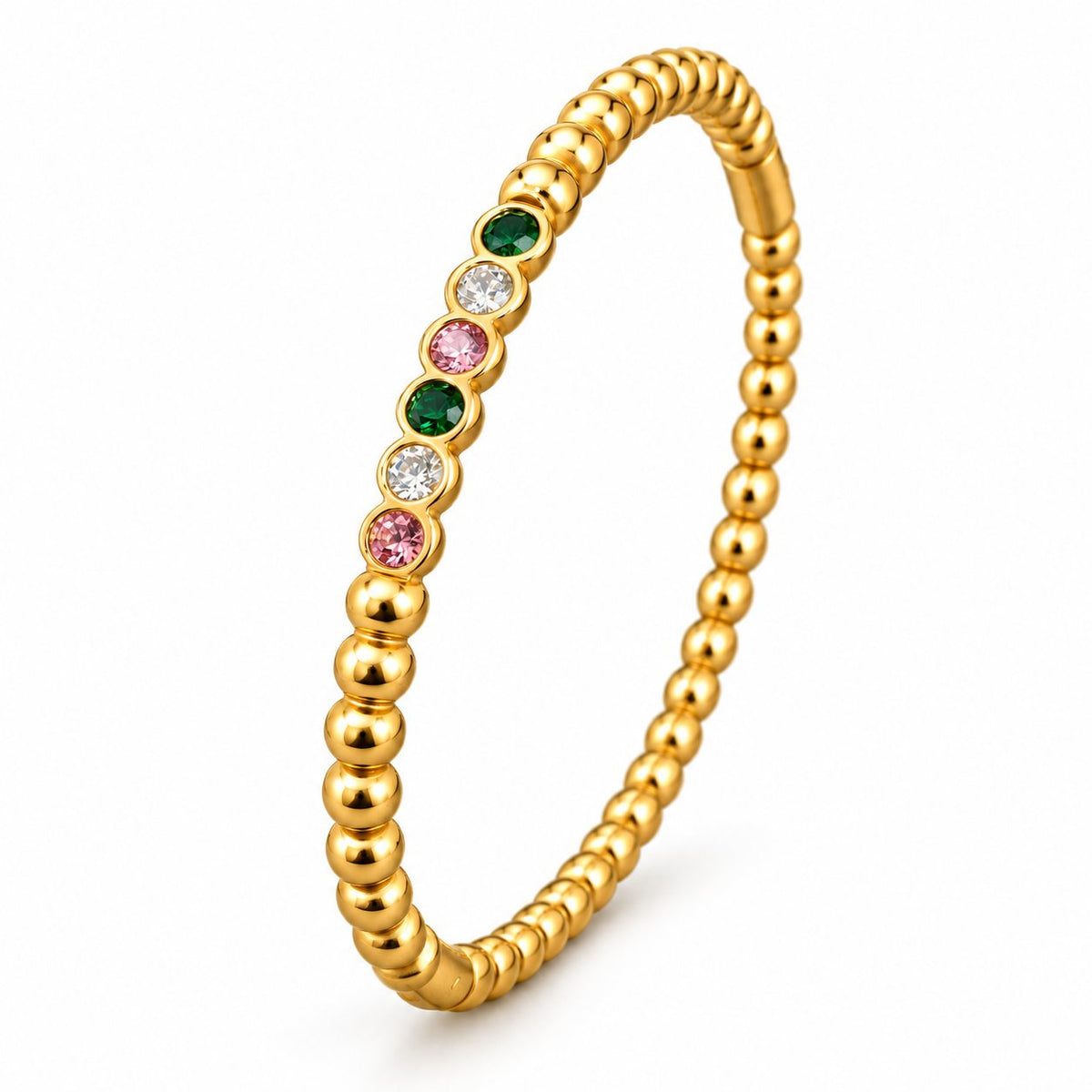 Rainbow Beaded Bangle - Main
