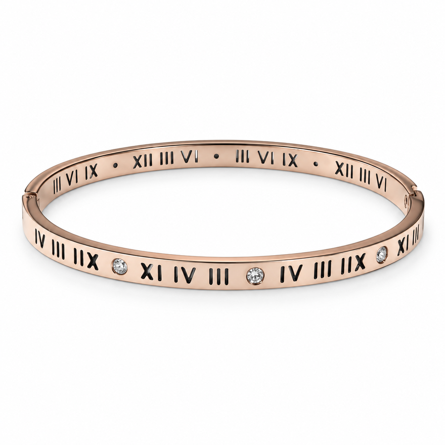 Rose Gold Roman Bangle - Main