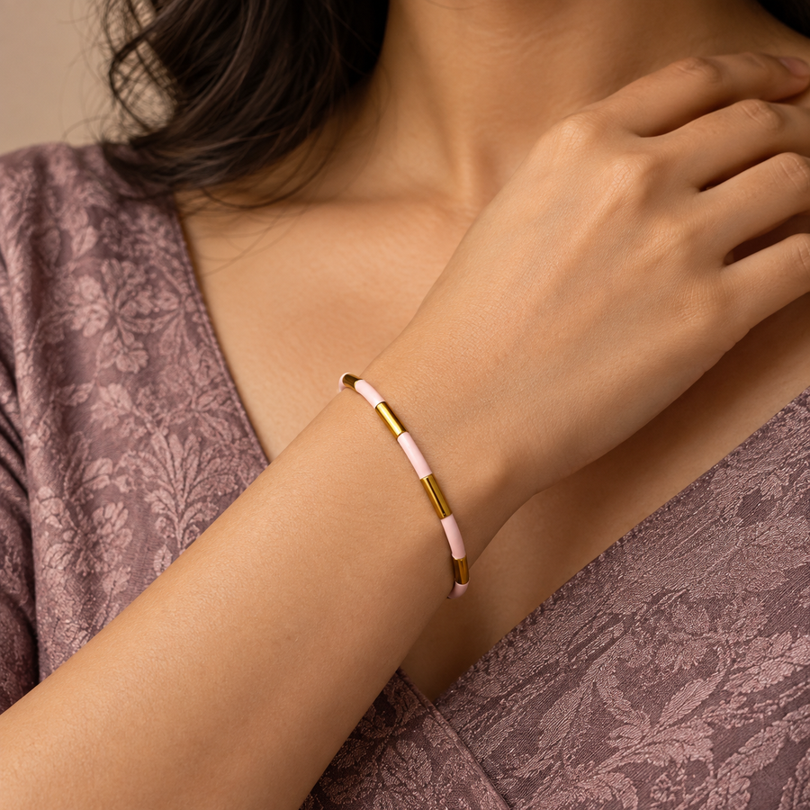 Rose and Gold Segment Bracelet - Model
