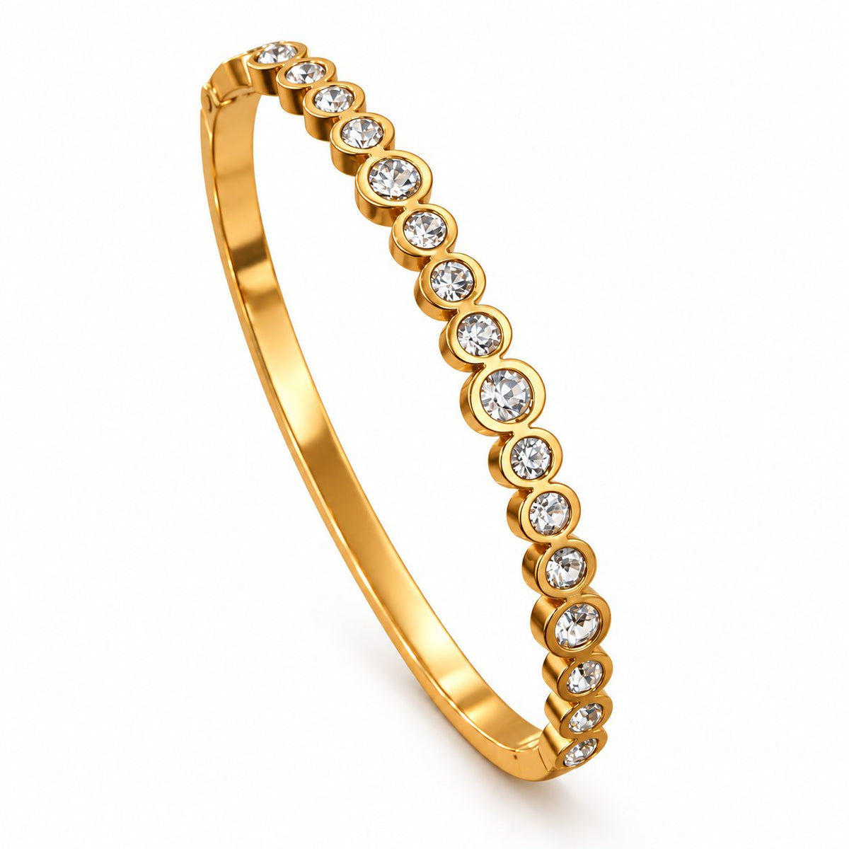 Round Crystal Bezel Bangle - Main
