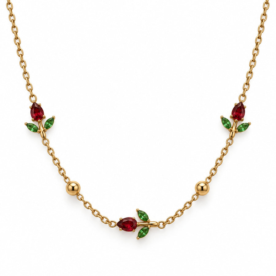 Ruby Floral Station Necklace product view