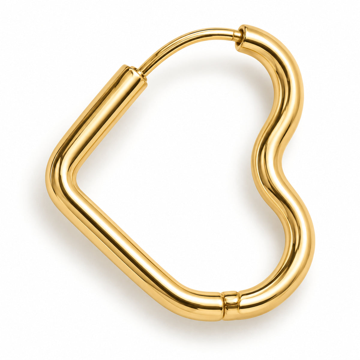 Sculpted Heart Hoop Earrings detail view