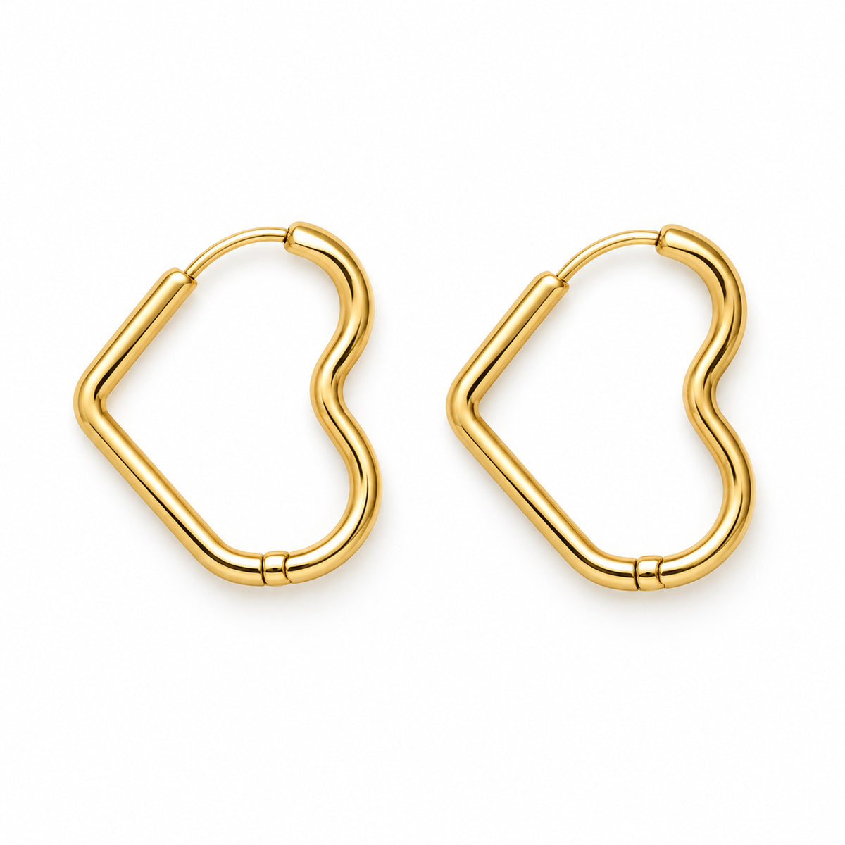 Sculpted Heart Hoop Earrings product view