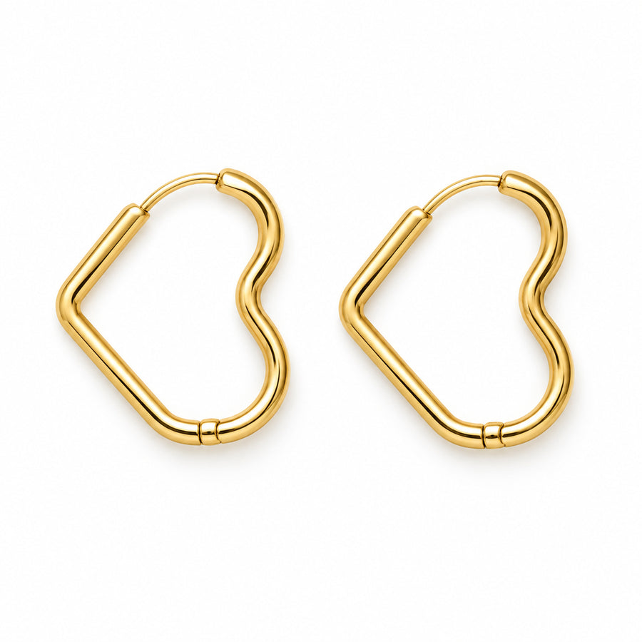 Sculpted Heart Hoop Earrings product view