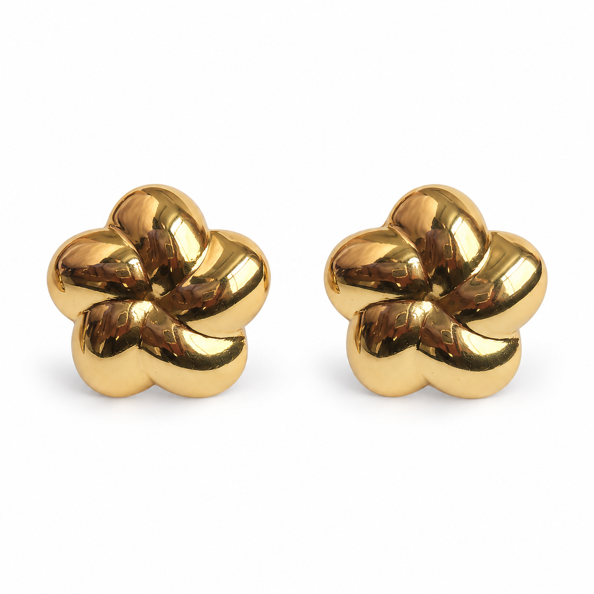 Sculpted Knot Flower Stud Earrings - Main