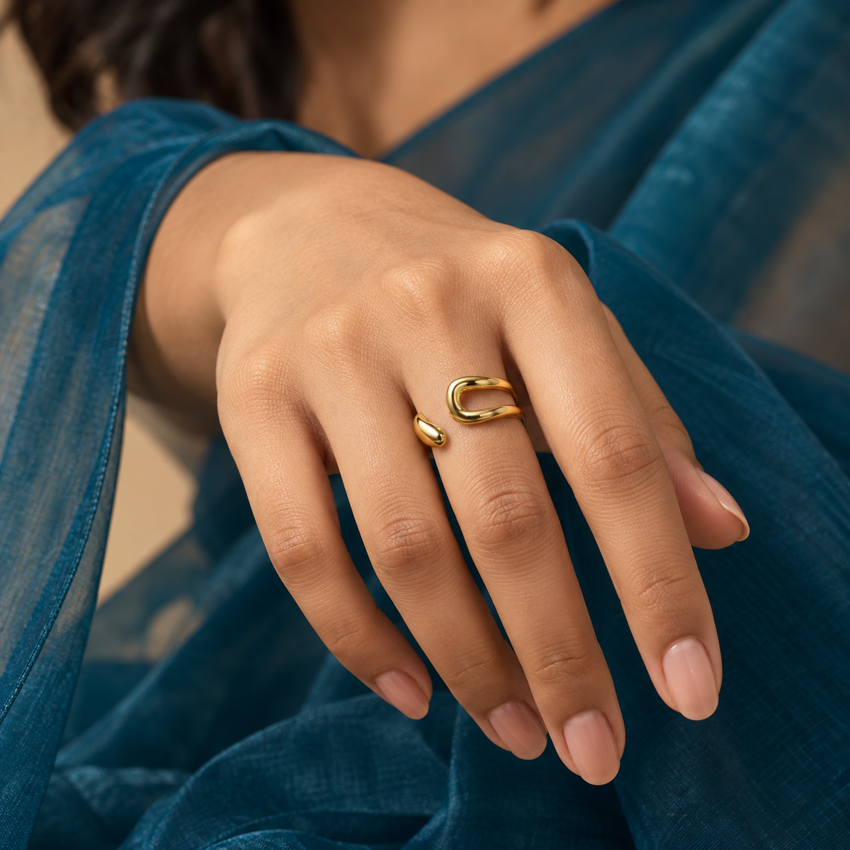 Sculpted Open Drop Ring - Model