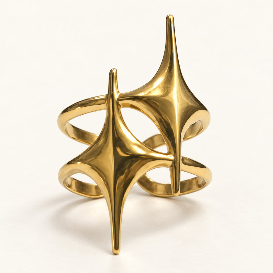 Sculpted Starburst Statement Ring detail view
