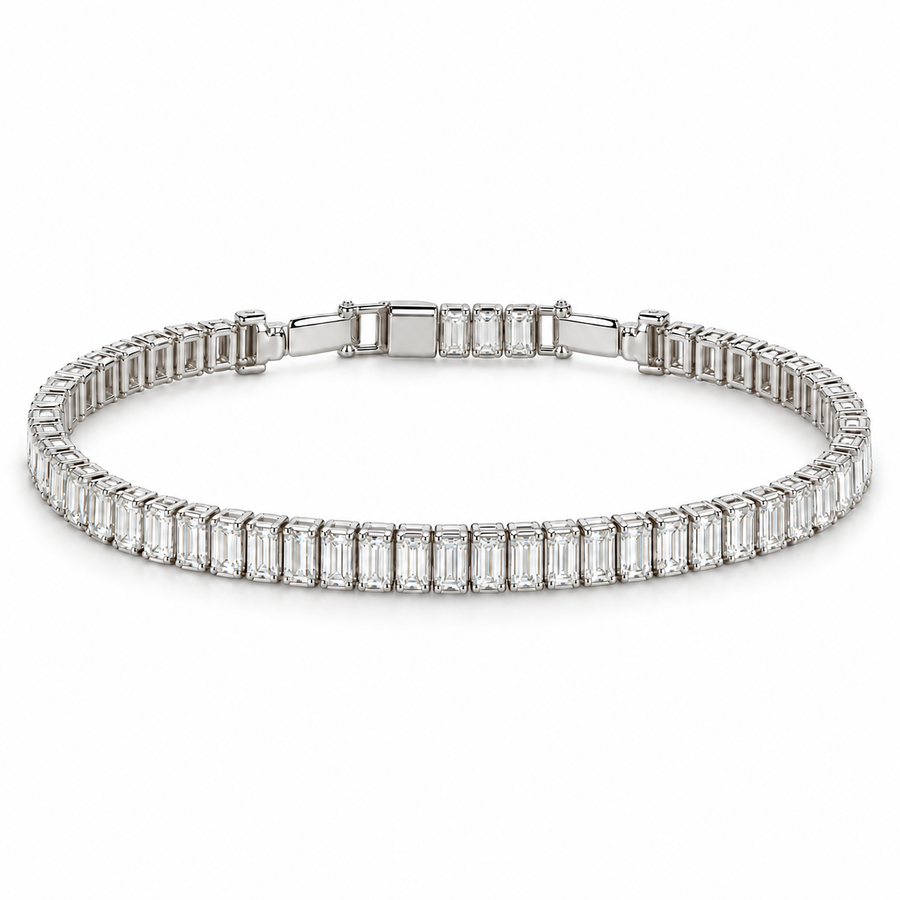 Silver Baguette Tennis Bracelet - Details