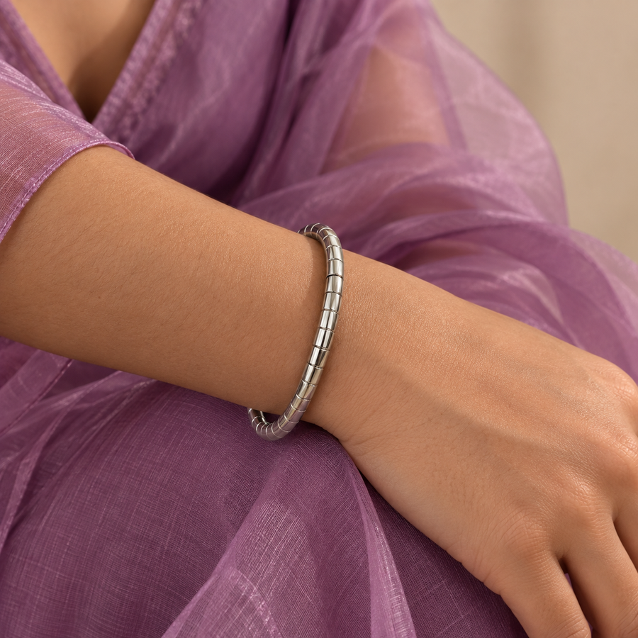 Silver Segment Bangle - Model