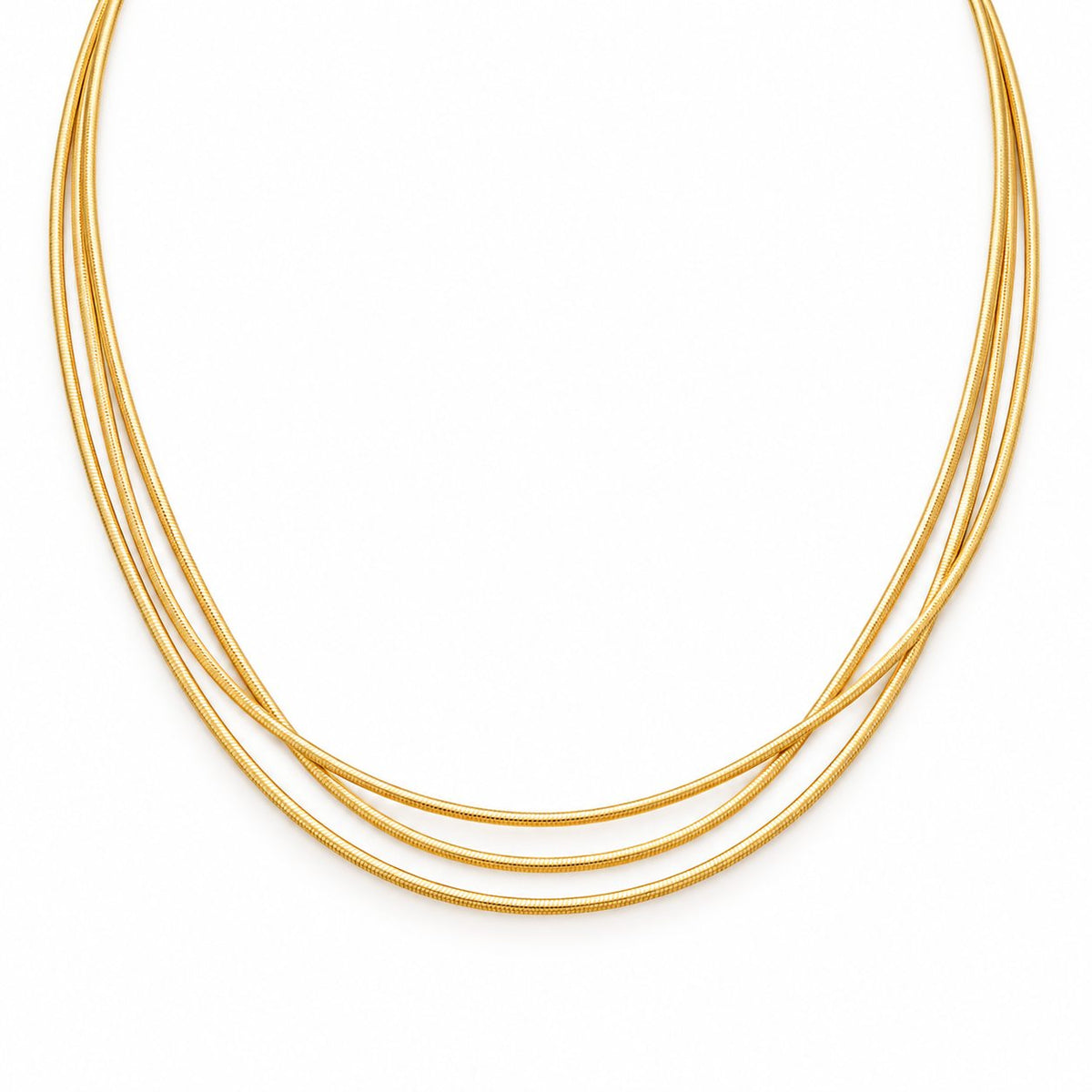 Triple Layer Snake Chain Necklace - Main