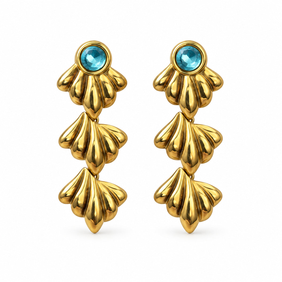 Turquoise Leaf Drop Earrings main view