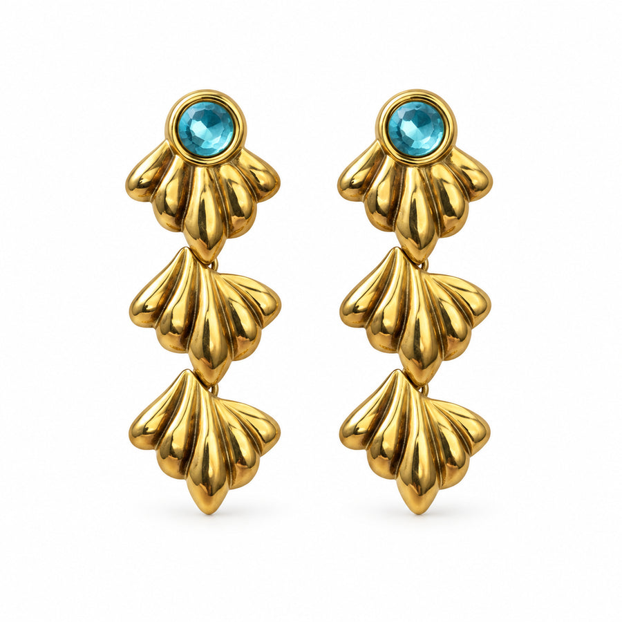 Turquoise Leaf Drop Earrings main view