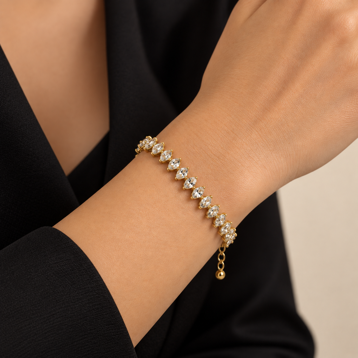 Zaria Marquise Bracelet — model photo