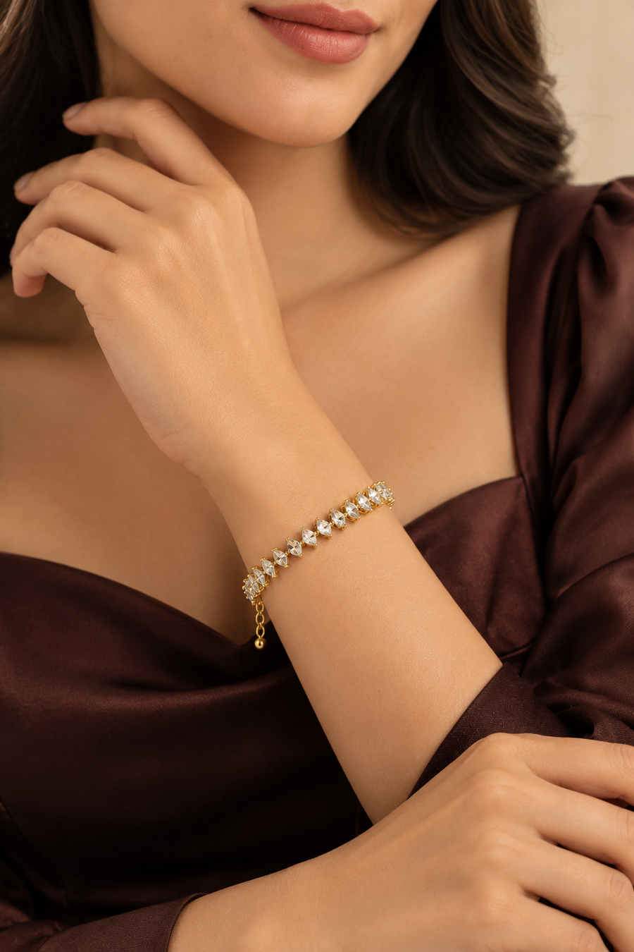 Zaria Marquise Bracelet — model photo